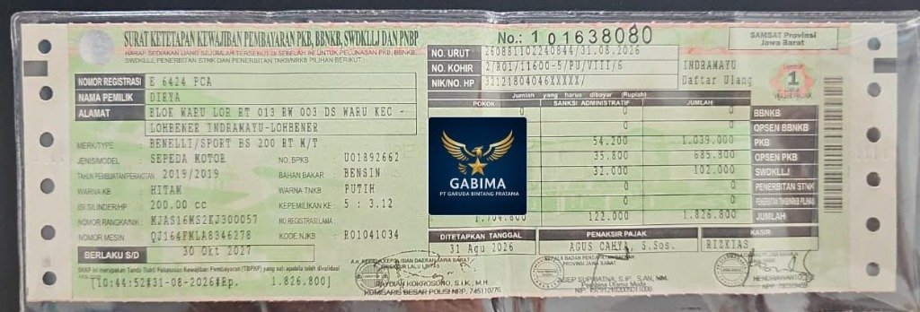 Pengesahan Pajak STNK & Notice Samsat